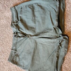 Lane Bryant stretchy green jean shorts